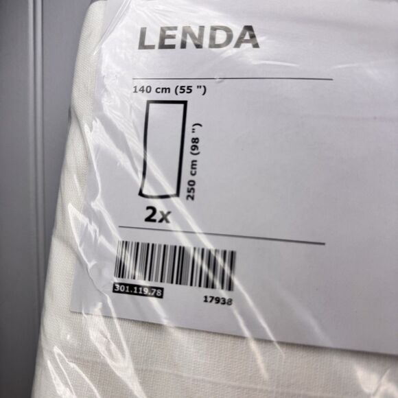 Ikea LENDA Curtains with tie backs 55x98" 1 pair white Cotton 301.119.78 - NEW - Picture 4 of 9